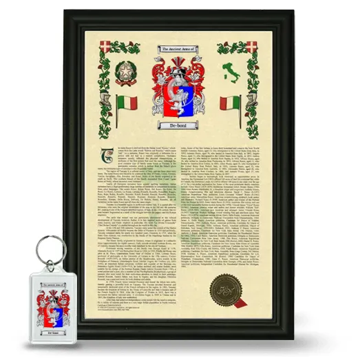 De-boni Framed Armorial History and Keychain - Black