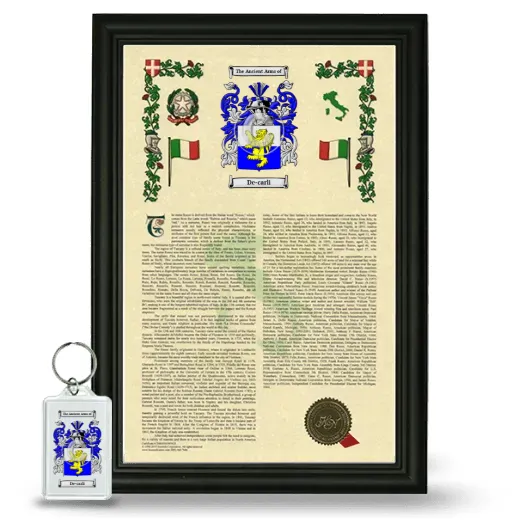 De-carli Framed Armorial History and Keychain - Black