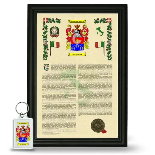 De-genova Framed Armorial History and Keychain - Black