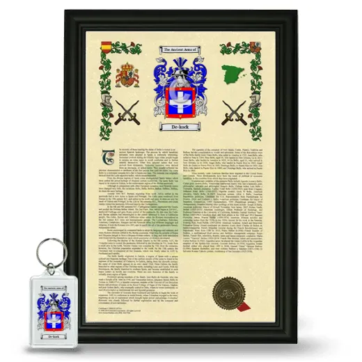 De-kock Framed Armorial History and Keychain - Black