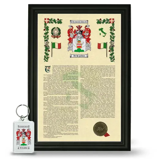 De-la-palma Framed Armorial History and Keychain - Black