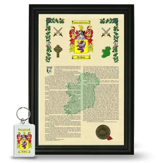 De-lacey Framed Armorial History and Keychain - Black