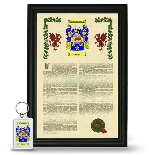Deavey Framed Armorial History and Keychain - Black