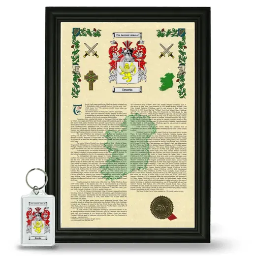 Deavin Framed Armorial History and Keychain - Black