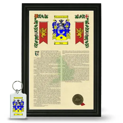 Deay Framed Armorial History and Keychain - Black