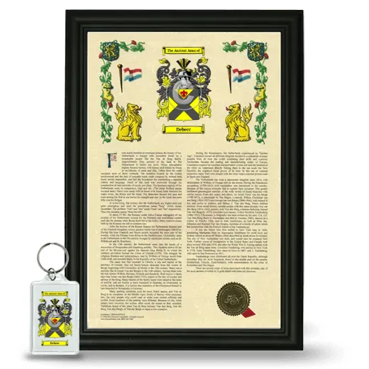 Debeer Framed Armorial History and Keychain - Black
