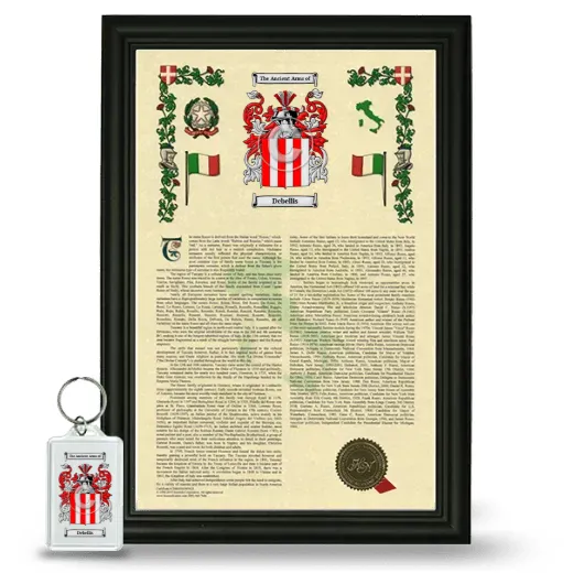 Debellis Framed Armorial History and Keychain - Black