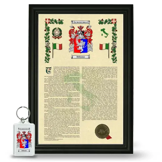 Debuono Framed Armorial History and Keychain - Black