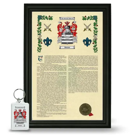 Decaze Framed Armorial History and Keychain - Black
