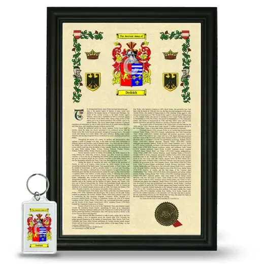 Dedrick Framed Armorial History and Keychain - Black