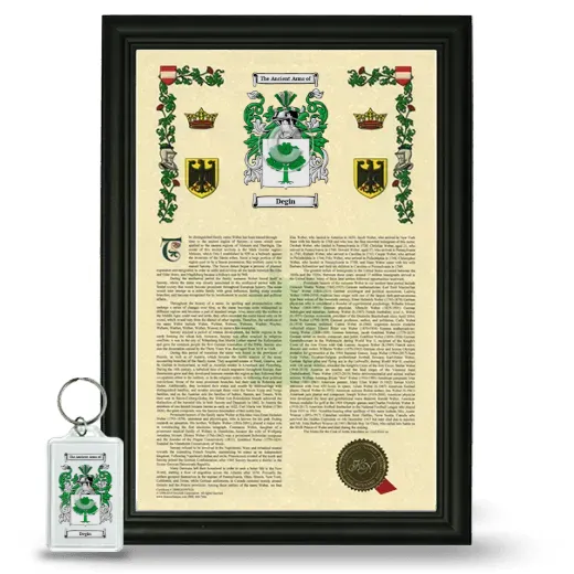 Degin Framed Armorial History and Keychain - Black