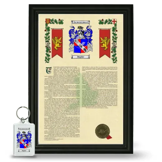 Degrice Framed Armorial History and Keychain - Black