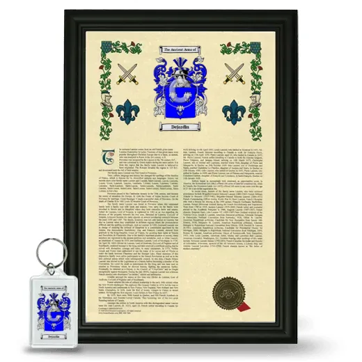 Dejardin Framed Armorial History and Keychain - Black