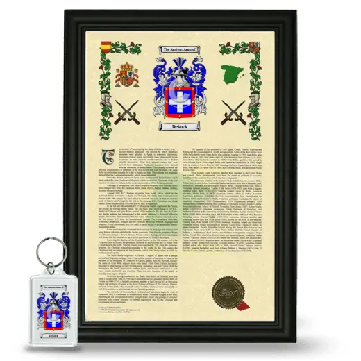 Dekock Framed Armorial History and Keychain - Black
