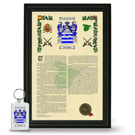 Del santos Framed Armorial History and Keychain - Black