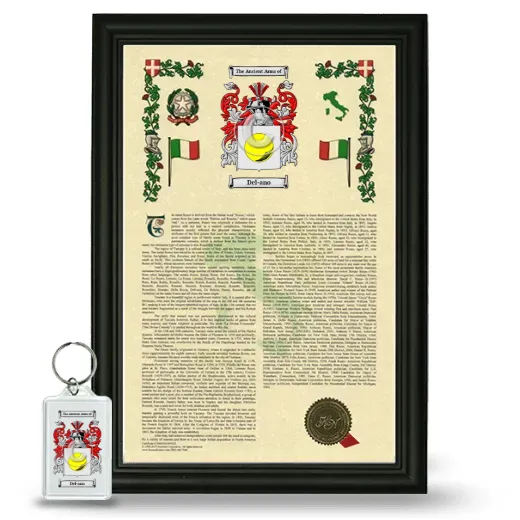Del-ano Framed Armorial History and Keychain - Black