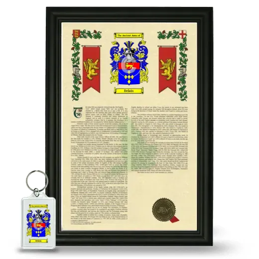 Delain Framed Armorial History and Keychain - Black