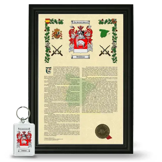 Delaluna Framed Armorial History and Keychain - Black