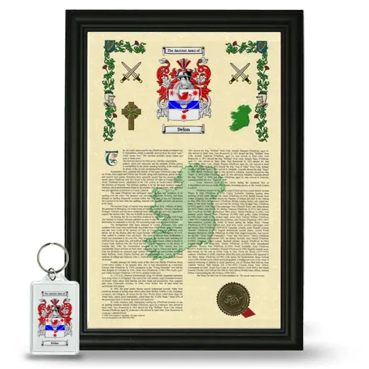 Delan Framed Armorial History and Keychain - Black