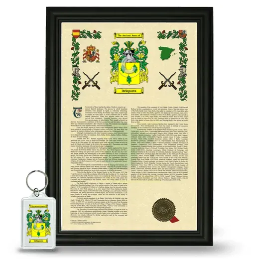 Delaparra Framed Armorial History and Keychain - Black
