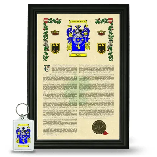 Delck Framed Armorial History and Keychain - Black