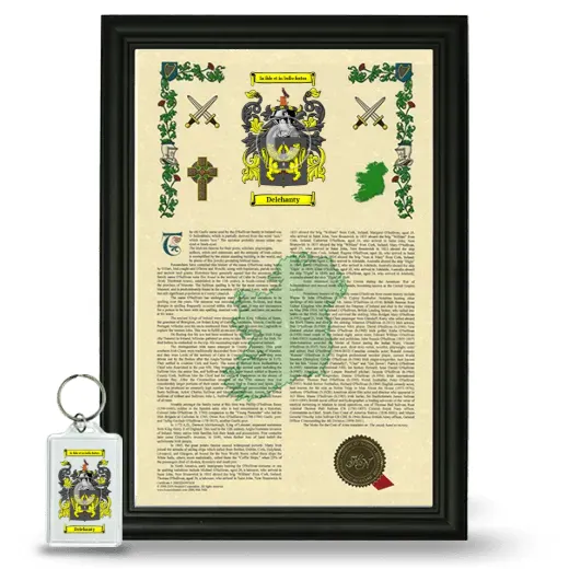 Delehanty Framed Armorial History and Keychain - Black