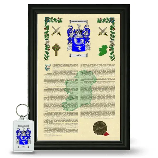 Delfín Framed Armorial History and Keychain - Black