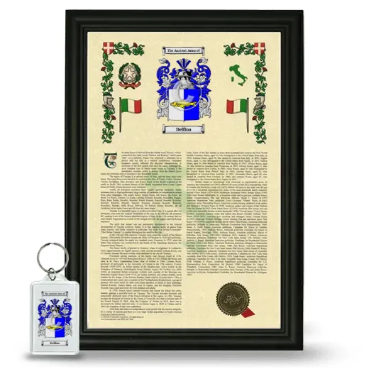 Delfina Framed Armorial History and Keychain - Black