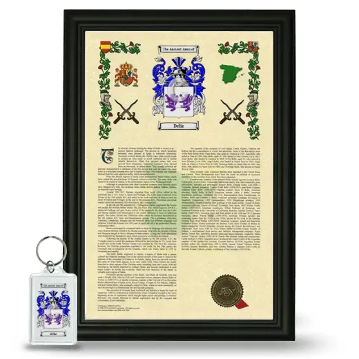Deliz Framed Armorial History and Keychain - Black