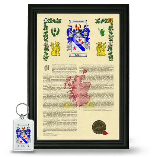 Delless Framed Armorial History and Keychain - Black