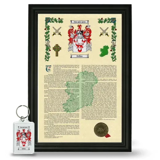 Dellon Framed Armorial History and Keychain - Black