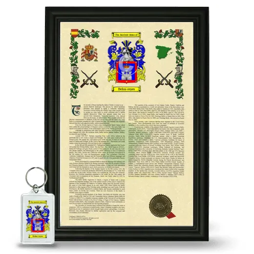 Delos-reyes Framed Armorial History and Keychain - Black