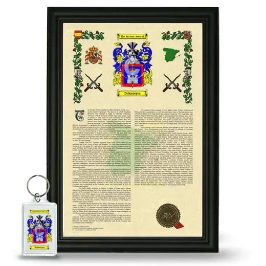 Delosreyes Framed Armorial History and Keychain - Black