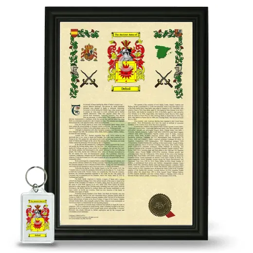 Delsol Framed Armorial History and Keychain - Black