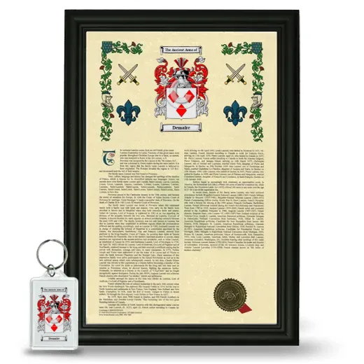 Demaire Framed Armorial History and Keychain - Black