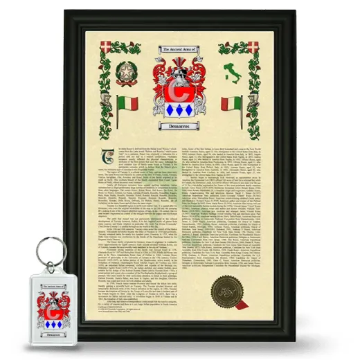 Demarcos Framed Armorial History and Keychain - Black