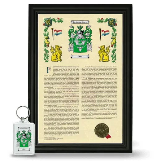 Deoz Framed Armorial History and Keychain - Black