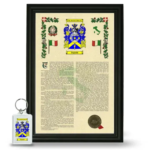 Depaola Framed Armorial History and Keychain - Black
