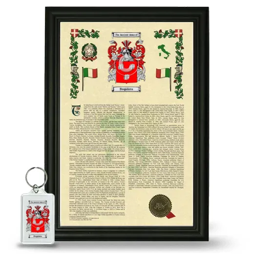 Dequinta Framed Armorial History and Keychain - Black