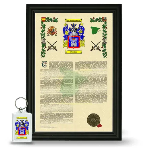 Dereina Framed Armorial History and Keychain - Black
