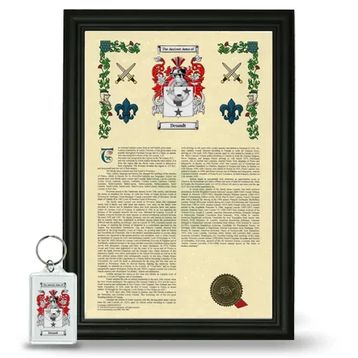 Desault Framed Armorial History and Keychain - Black