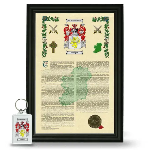 Devigne Framed Armorial History and Keychain - Black