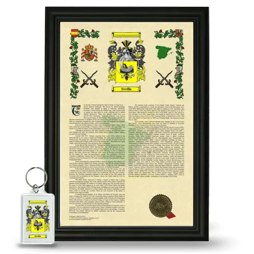 Devilla Framed Armorial History and Keychain - Black