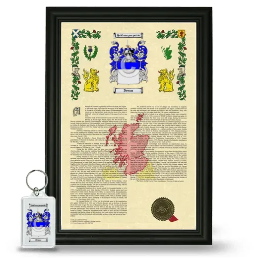 Dewar Framed Armorial History and Keychain - Black