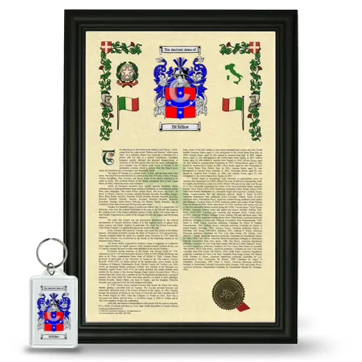 Di'felice Framed Armorial History and Keychain - Black