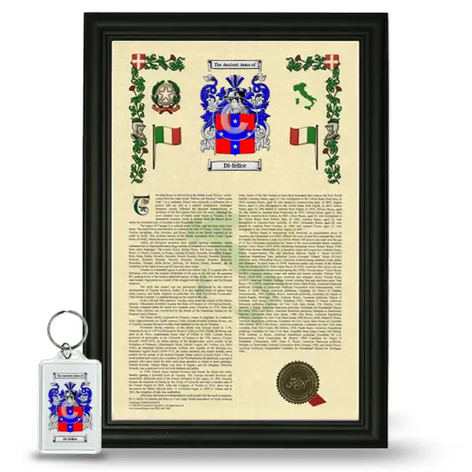Di-felice Framed Armorial History and Keychain - Black