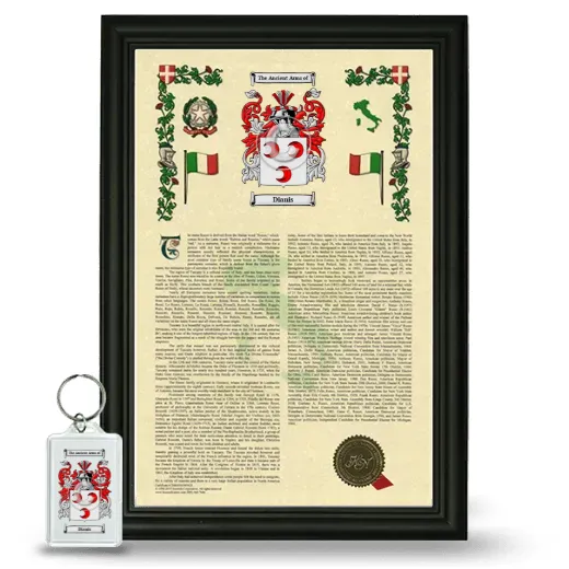 Dianis Framed Armorial History and Keychain - Black