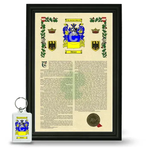 Diemar Framed Armorial History and Keychain - Black