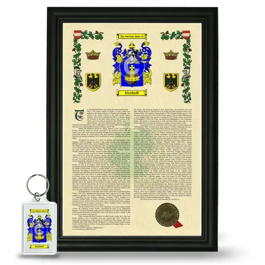 Dierdorff Framed Armorial History and Keychain - Black