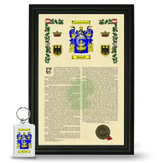 Dierstorff Framed Armorial History and Keychain - Black